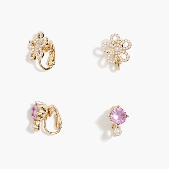 J. Crew Girls' floral clip-on earrings two-pack - Picture 2 of 2